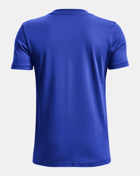 Boys' Curry Lightning Logo Short Sleeve, Blue, pdpMainDesktop image number 1